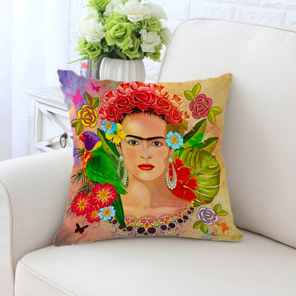 Frida Kahlo Decorative Pillowcase Cushion Cover - Self Portrait