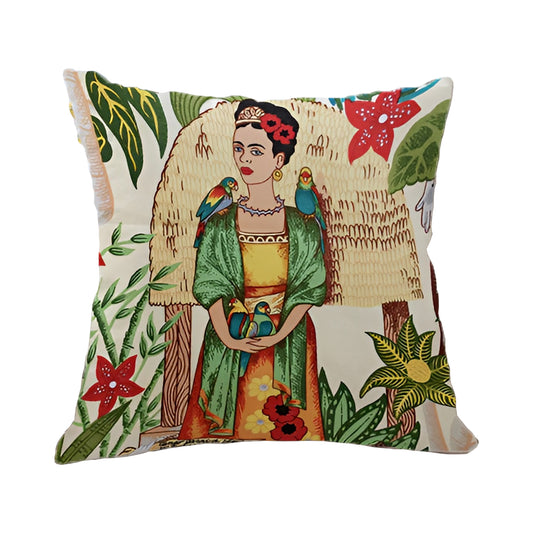 Frida Kahlo Decorative Pillowcase Cushion Cover - Garden Walk