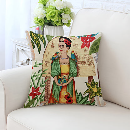 Frida Kahlo Decorative Pillowcase Cushion Cover - Garden Walk